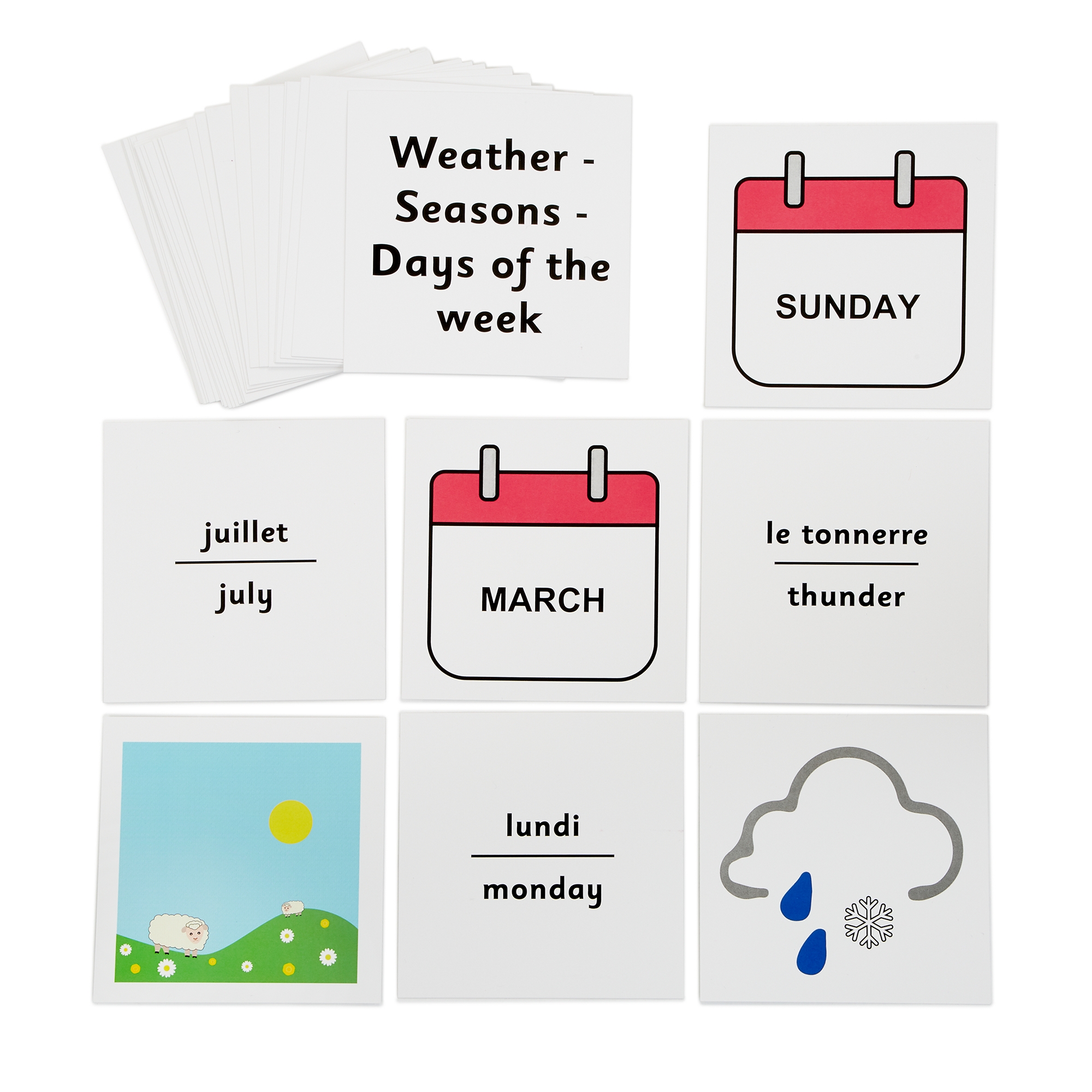 French Dice Cards Weather